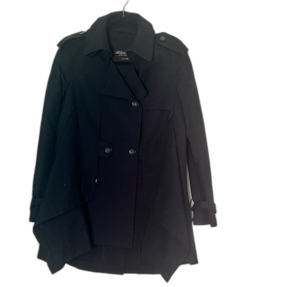 All Saints Trench Coat Black Mabli Mac Wool Jacket - Good Used Condition Size 6 - Picture 9 of 9